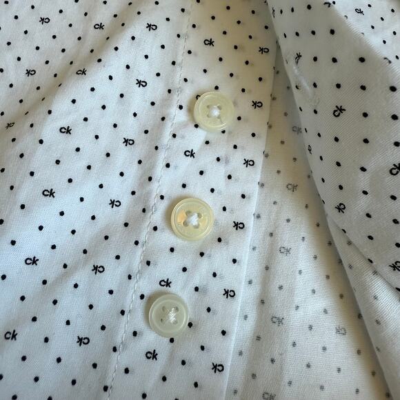 NEW Calvin Klein Slim Fit + Stretch Dress Shirt Black White 10 - Picture 4 of 10